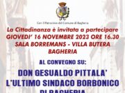 A Bagheria, convegno sull’ultimo sindaco Borbonico Gesualdo Pittalà. Presenti la principessa Beatrice di Borbone e la Fondazione il Giglio