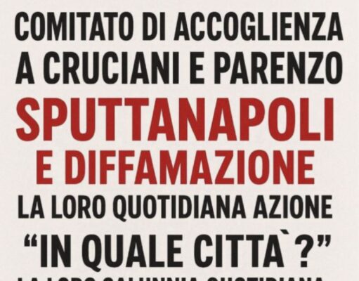 Manifestazione pacifica contro la diffamazione di Napoli: “Basta con lo Sputtanapoli” di Cruciani e Parenzo” Napoli, 15 novembre 2025